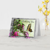 Carte Butterfly Birthday Card (Fleur jaune)