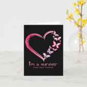 Carte Butterfly Heart I'm A Survivor Breast Cancer Aware (Fleur jaune)
