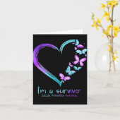 Carte Butterfly Heart Im A Survivor Suicide Prevention  (Fleur jaune)