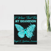 Carte Butterfly I Wear Teal For My Grandson Fragile X Sy (Devant)