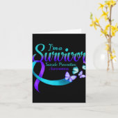 Carte Butterfly Im A Survivor Suicide Prevention Awaren  (Fleur jaune)