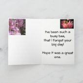 Carte Buzy Bee Belated Anniversaire ou Occasion (Intérieur)