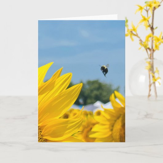 Carte BuZy Bee Photo Blank Greeting Card/Note Card (Fleur jaune)