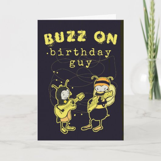 Carte Buzz Drôle Sur Rock Silly Anniversaire Humour Noir (Devant)