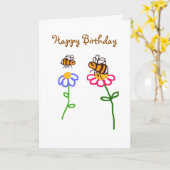 Carte BuzzAboutBees Joyeux Anniversaire Pour Vous (Fleur jaune)