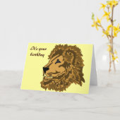 Carte BY- Regal Lion Birthday Card (Fleur jaune)