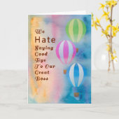 Carte Bye to Boss, Aquarelle Hot Air Blots (Fleur jaune)