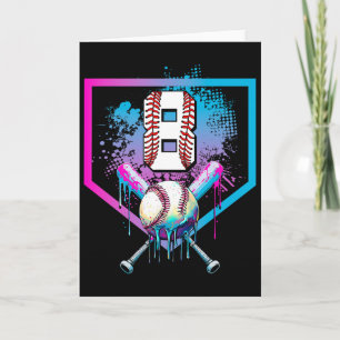 Carte Bysebyll Drip 8e anniversaire Home Plate Garçons J