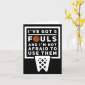 Carte Bysketbyll Player 5 Fouls - Fun Bysketbyll (Fleur jaune)