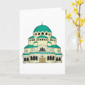 Carte Byzantine Architecture Teal Dome Cathedral (Fleur jaune)