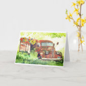 Carte c.5 vieux camion rempli de fleurs (Fleur jaune)