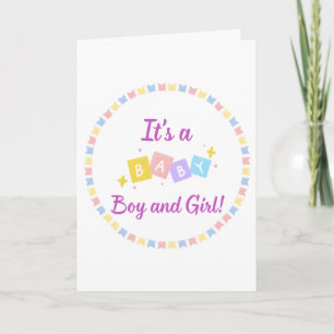 Carte C’est un bébé garçon et une fille jumeaux Faire-pa