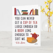 Carte C.S. Lewis Tea and Books Literary Bookworm Card (Fleur jaune)