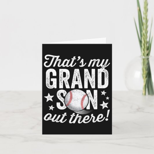 Carte Ça39s Mon Petit-Fils Là-Bas Grand-Mère De Baseball (Devant)