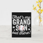 Carte Ça39s Mon Petit-Fils Là-Bas Grand-Mère De Baseball (Fleur jaune)