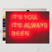 Carte Ça a toujours été toi | Néon romantique (Devant / Derrière)