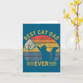 Carte Ca Men Cat Dad Ever Funny Cat Lover Gift  (Fleur jaune)
