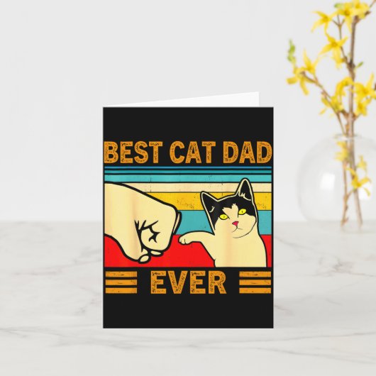 Carte Ca Men Cat Dad Ever Funny Cat Lover Gift  (Fleur jaune)