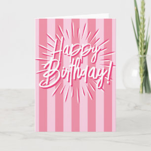 Carte Cabana Stripes "Joyeux Anniversaire" éclate en ros