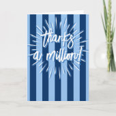 Carte Cabana Stripes "Merci un million" éclate en bleu (Devant)