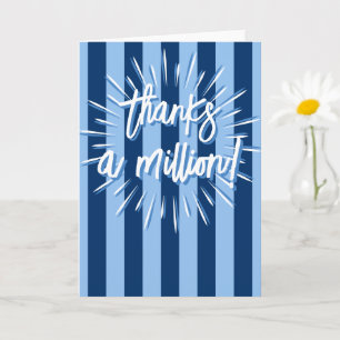 Carte Cabana Stripes "Merci un million" éclate en bleu