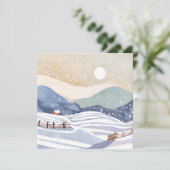 Carte Cabane des collines hivernales à l'aquarelle paste (Debout devant)