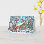 Carte Cabane d'hiver (Fleur jaune)