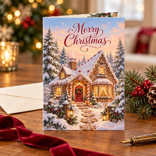 Carte Cabane en pain d'épices Joyeux Noël