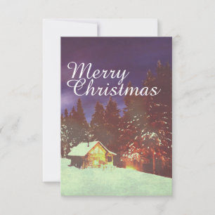 Carte Cabane merveilleuse de Noël hivernal Cozy