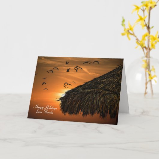 Carte Cabane Tropical de vacances (Fleur jaune)