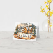 Carte Cabine de Noël (Fleur jaune)