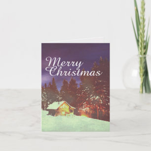 Carte Cabine de Noël au Pays des Merveilles d'Hiver Cosy