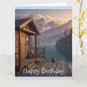 Carte Cabine sur le lac (Fleur jaune)