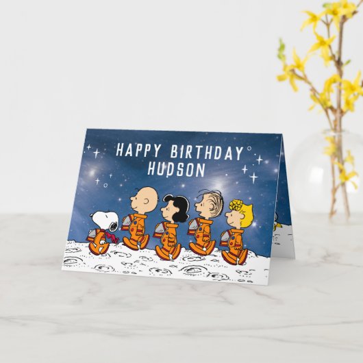 Carte cacahuètes | Anniversaire de l'espace (Fleur jaune)