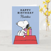 Carte cacahuètes | Anniversaire de Snoopy | Ajouter votr (Fleur jaune)
