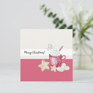 Carte Cacao Chaud De Noël Et Cookies Aquarelle