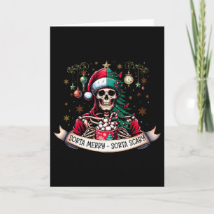 Carte Cacao chaud de Noël squelette plutôt joyeux plutôt