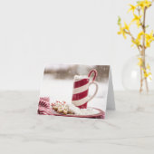 Carte Cacao chaud et une canne de bonbon (Fleur jaune)