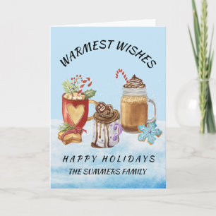 Carte Cacao chaud Meilleurs vœux Noël Monogramme
