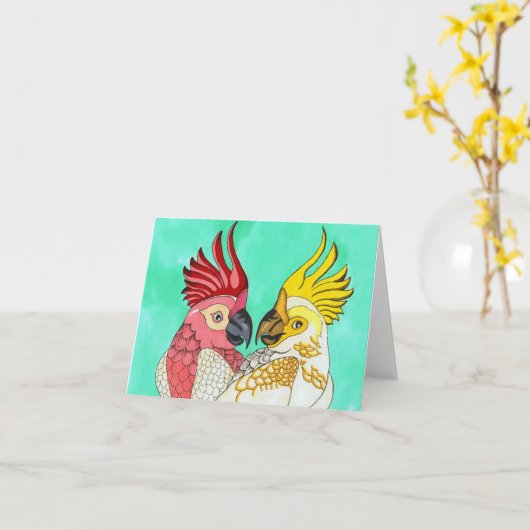 Carte Cacatoès ! (Fleur jaune)