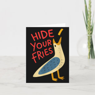 Carte Cacher frites mème drôle mouette hommes femmes amo