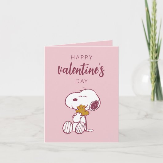 Carte Cachou | Saint-Valentin | Câlin coeur de Snoopy (Devant)