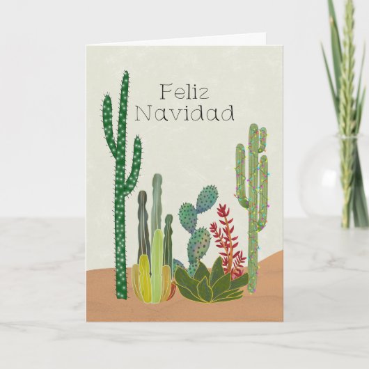 Carte Cacti Noël Feliz Navidad (Devant)