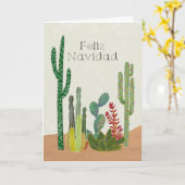 Carte Cacti Noël Feliz Navidad (Fleur jaune)