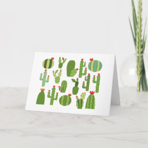Carte Cactus à fleurs rouges agrafés Plantes Thunder_Cov