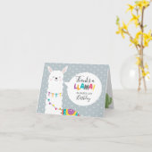 Carte Cactus Blue Llama Photo Merci (Fleur jaune)