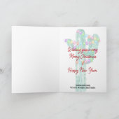 Carte Cactus Candle Wrapped in Christmas Lights (Intérieur)