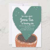 Carte Cactus Coeur Plante Fiesta Anniversaire Kraft (Devant)