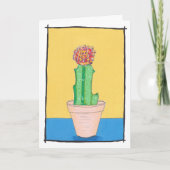 Carte Cactus de balle rouge, dessin d'art naïf, mignonne (Devant)