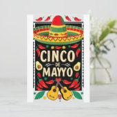 Carte Cactus de la Fête Mexicaine (Debout devant)